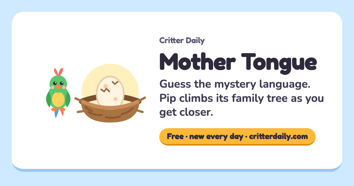 Secret Languages Decipher Mother Tongue: the daily language family game